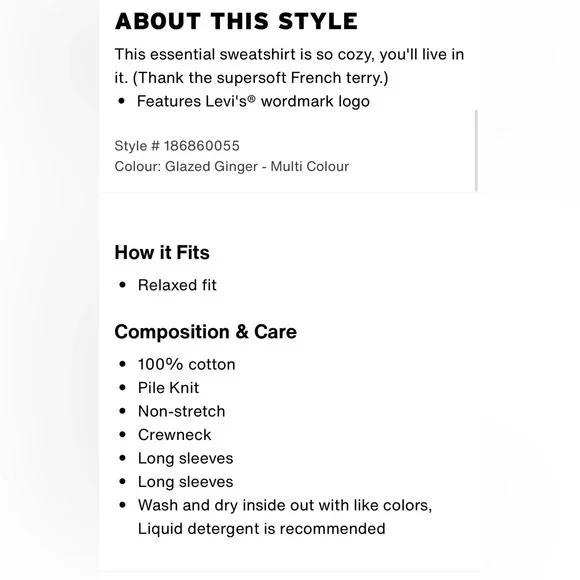 NWT Levi’s Graphic Standard Crewneck Sweatshirt Pullover - Picture 6 of 11